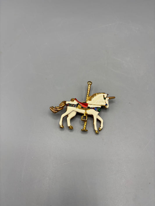 Vintage Carousel horse brooch