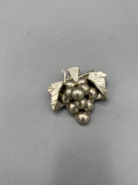 Vintage Sterling cluster grapes brooch