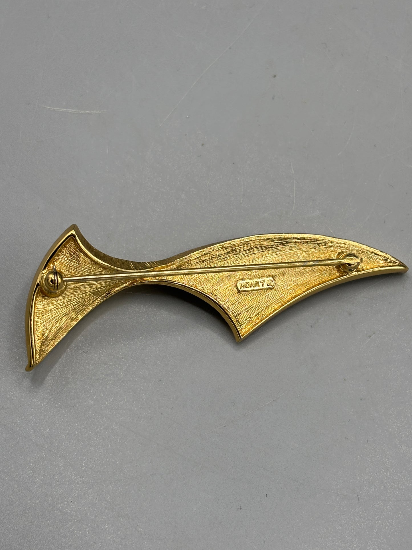 Vintage Monet gold abstract brooch