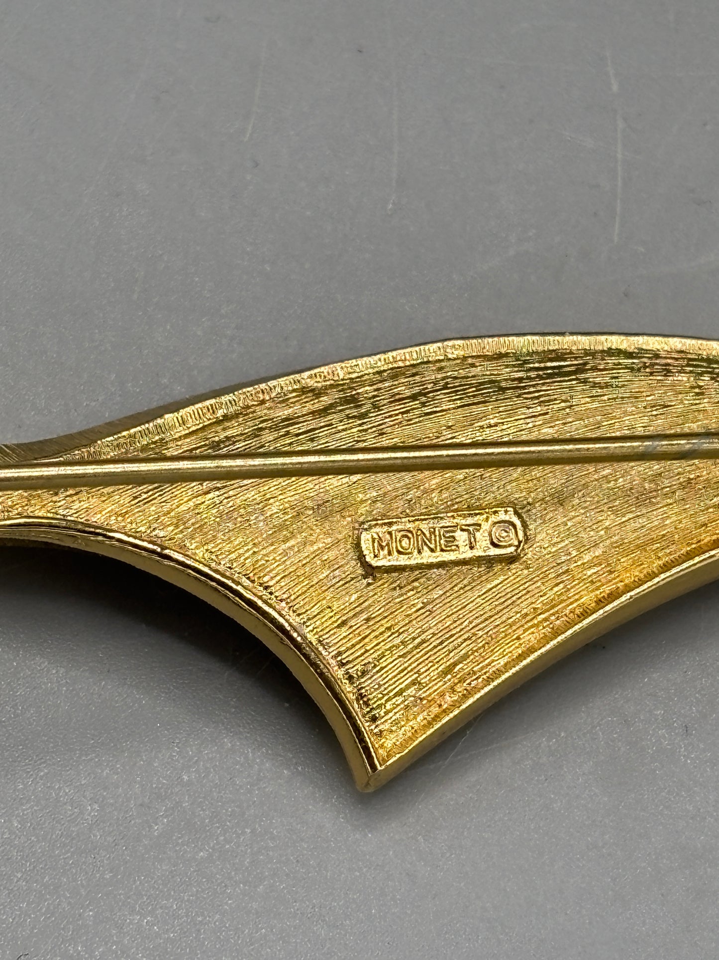 Vintage Monet gold abstract brooch