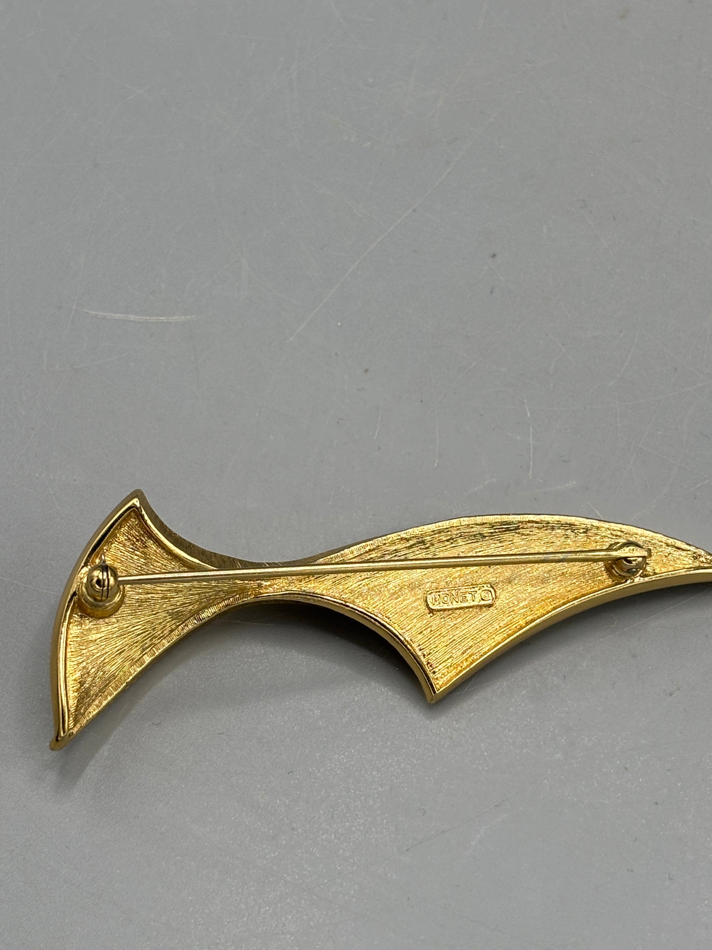 Vintage Monet gold abstract brooch