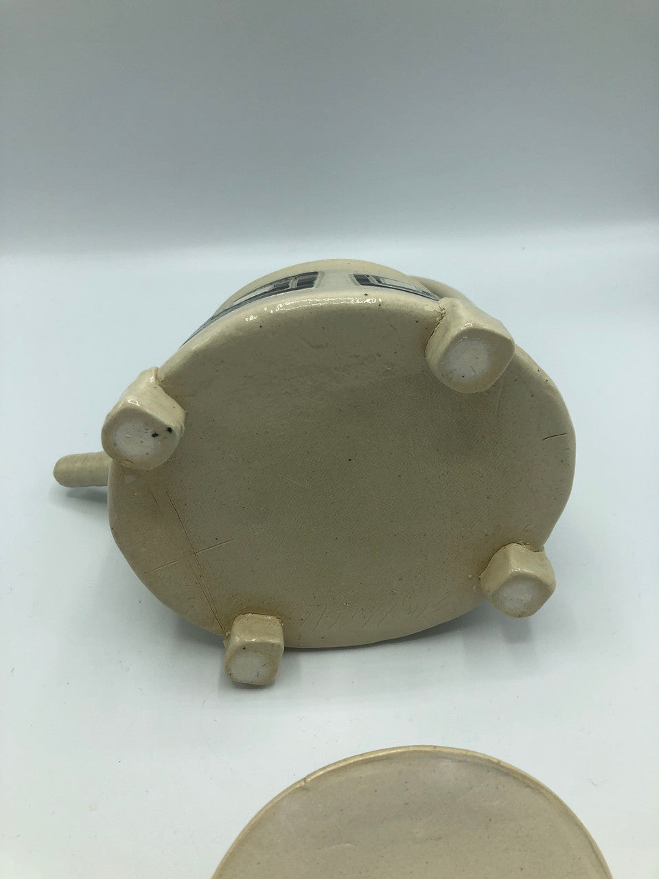 Handmade Tan with Square design teapot