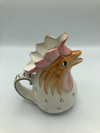 80s Rooster Fine Ceramic Pitcher