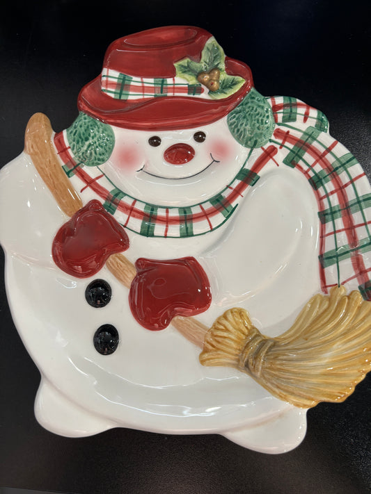 Fitz & Floyd Snowman Tidbit plate