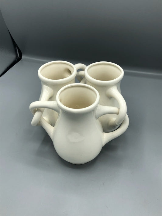 White fuddling cup vase