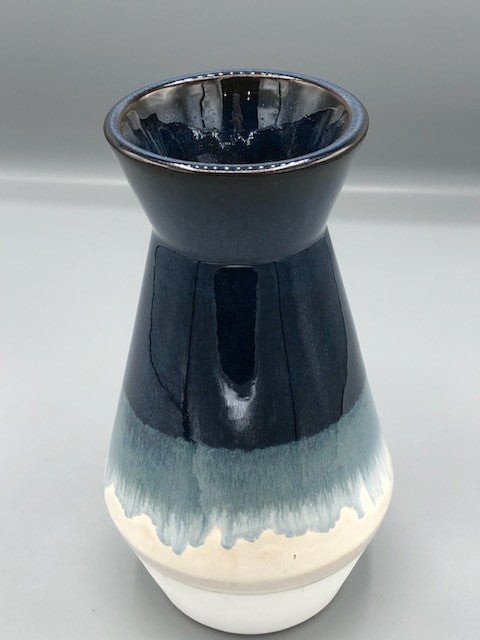 Pottery glazed 9" tall vase