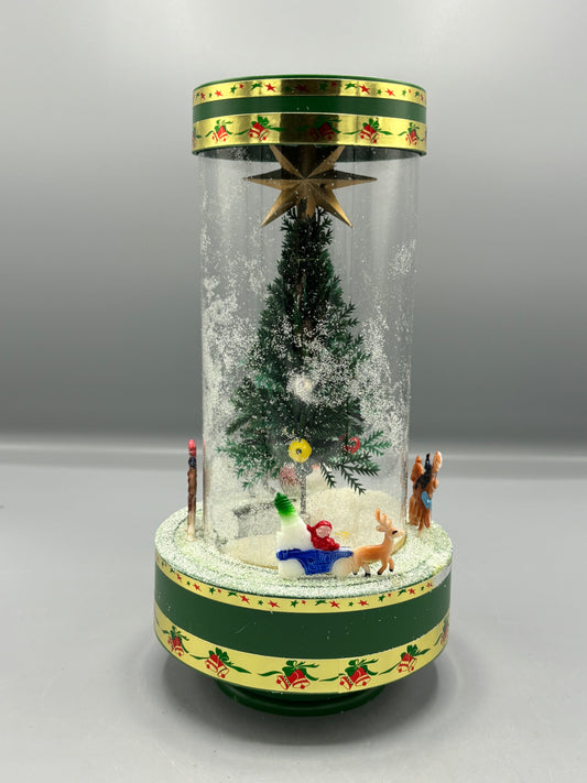 Retro falling snow musical xmas with box