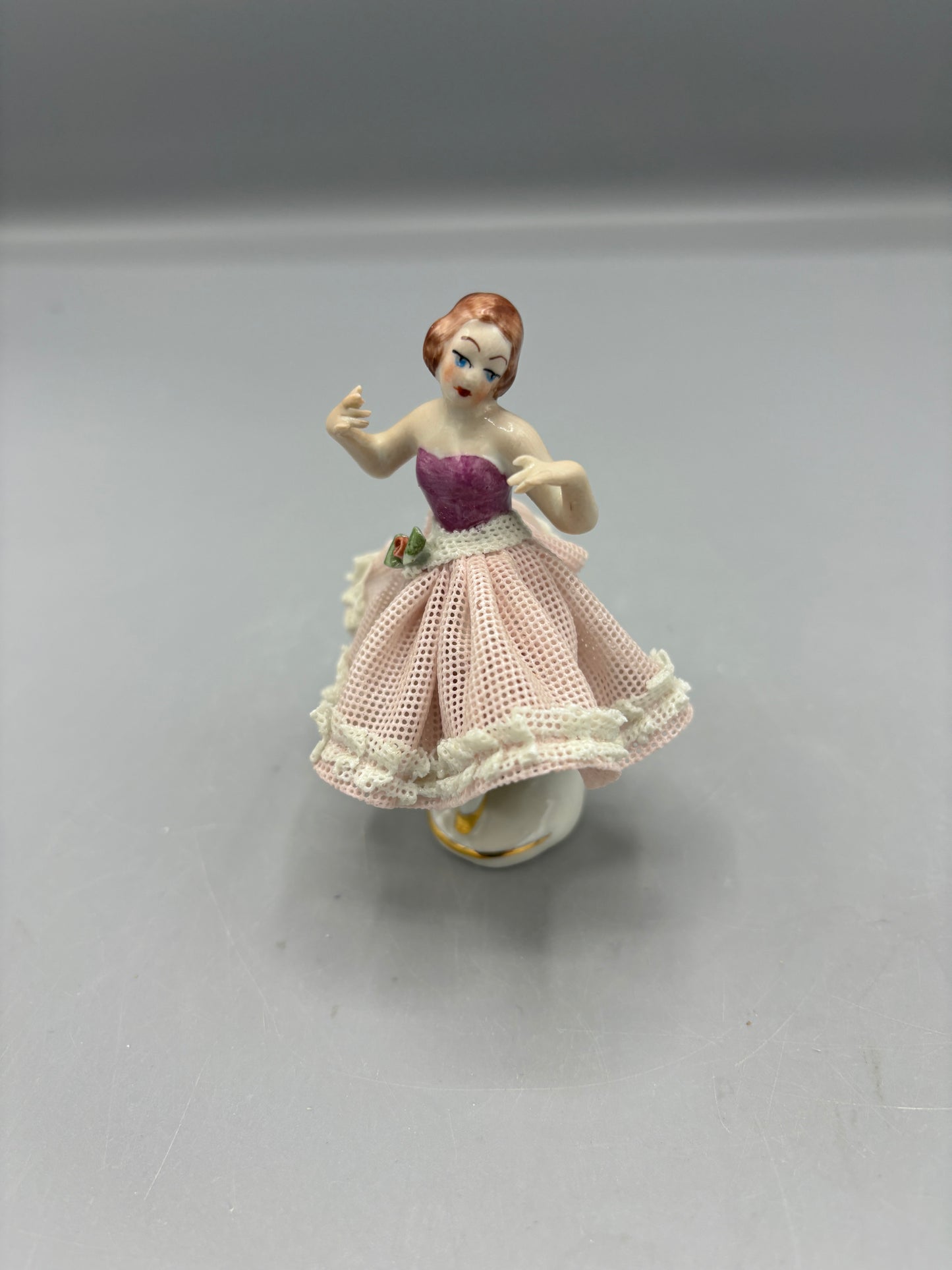 Vintage Porcelain Dresden Lace Ballerina