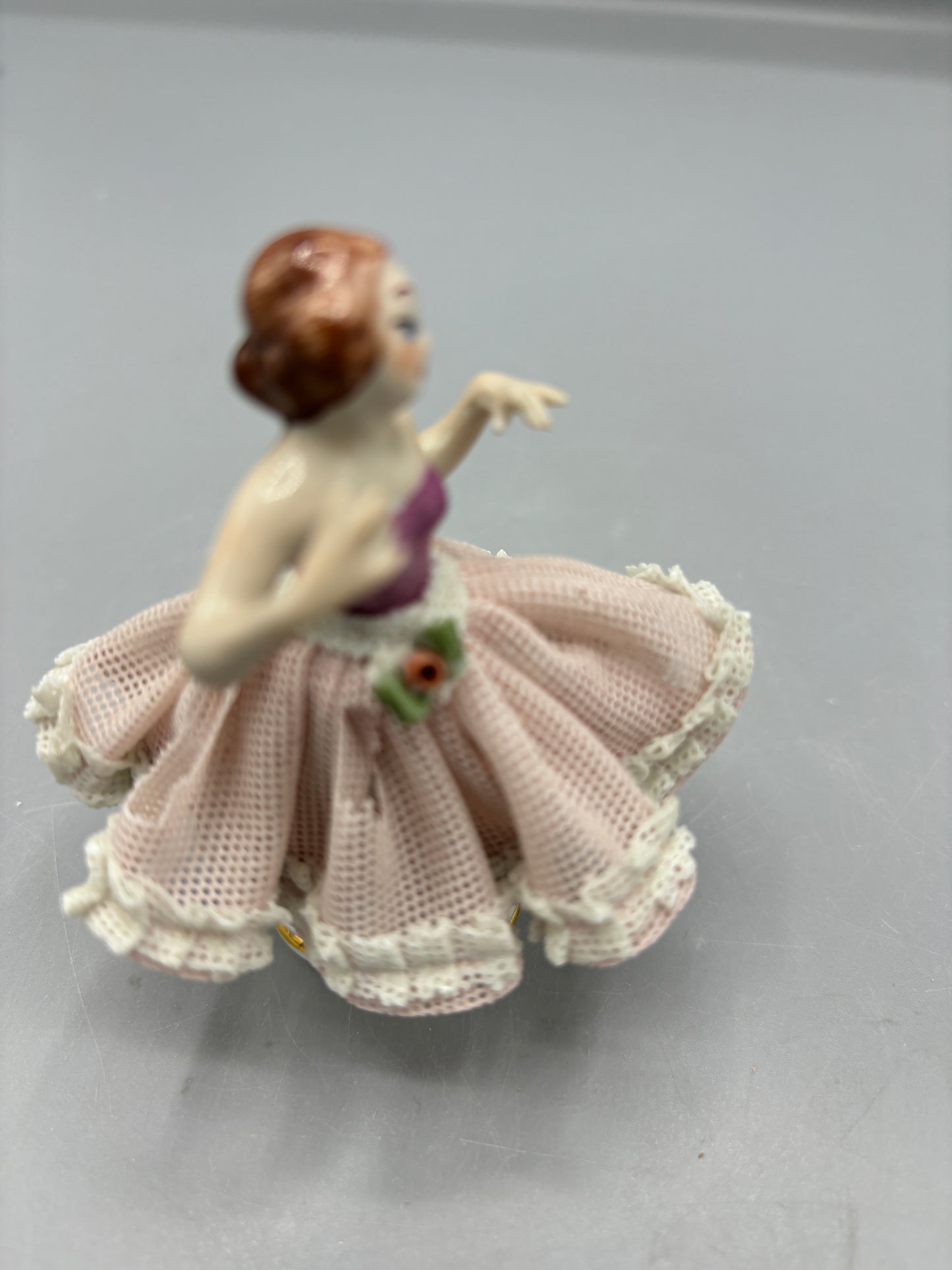 Vintage Porcelain Dresden Lace Ballerina