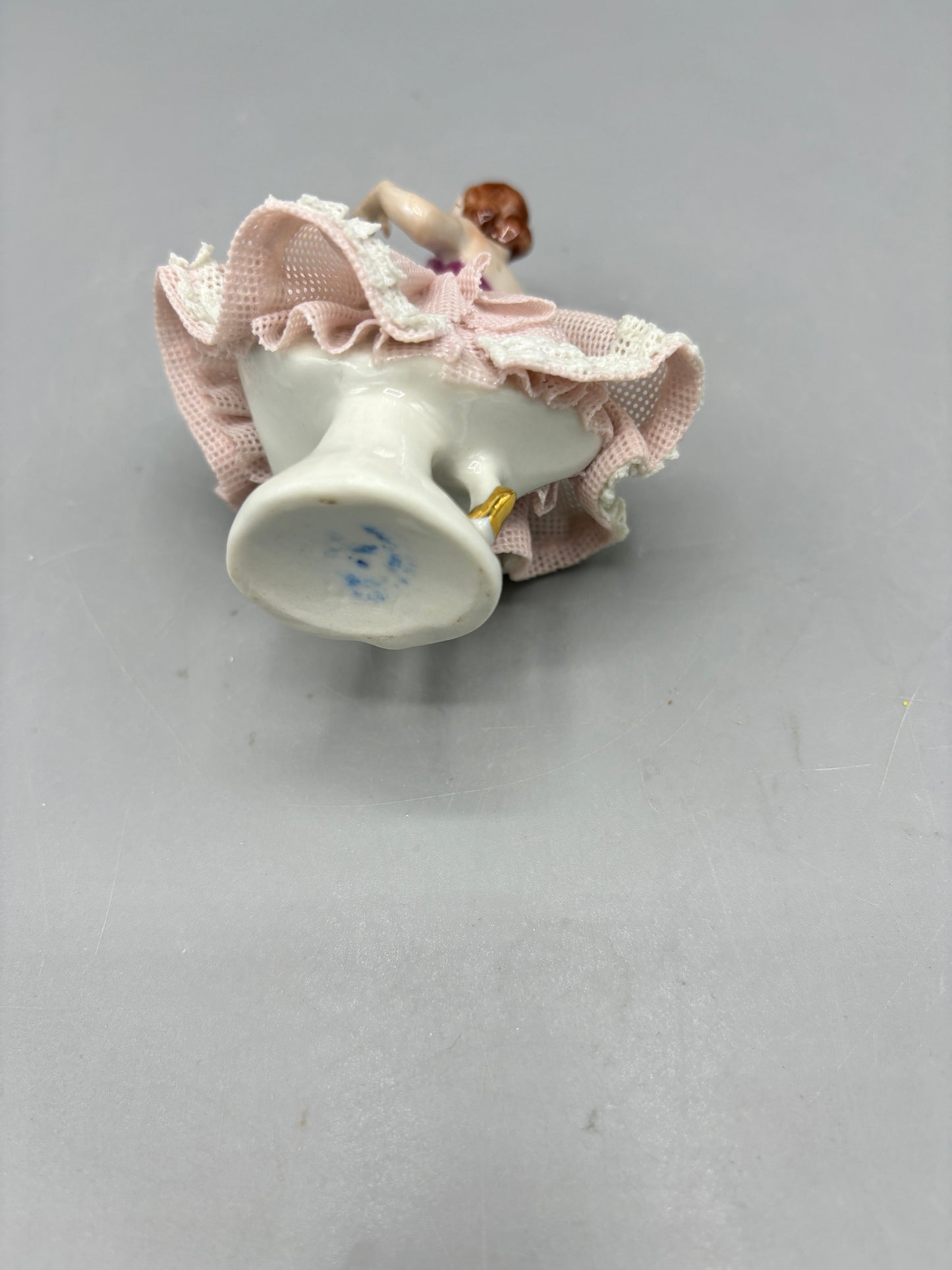 Vintage Porcelain Dresden Lace Ballerina