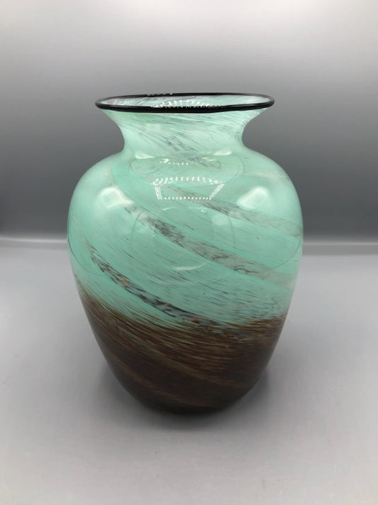 Blue & Brown Swirl vase