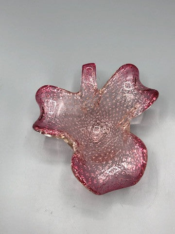 Pink bubble glass dish