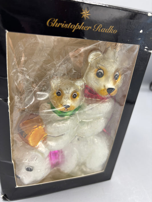 Radko 3 bear ornament