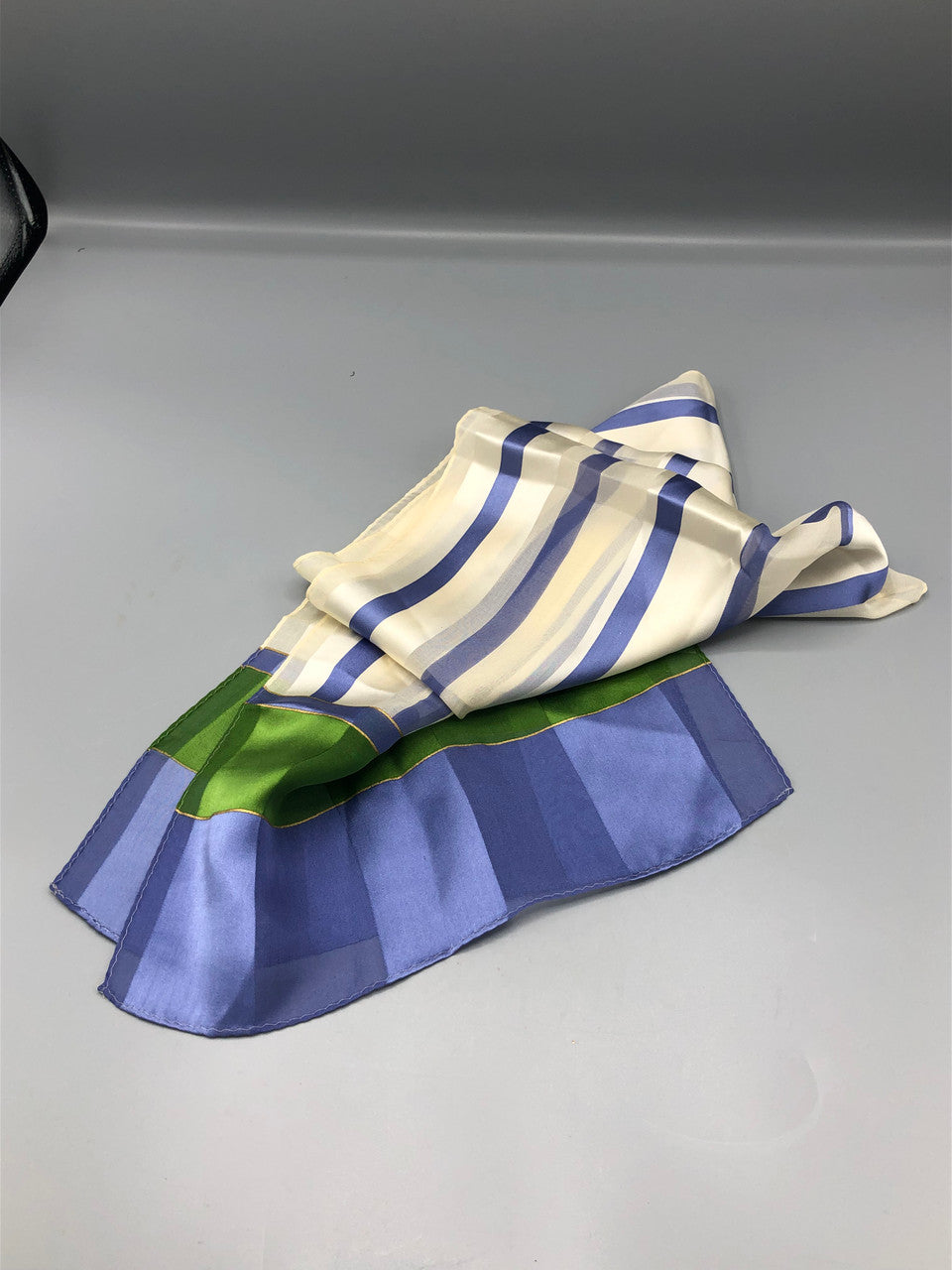 Echo Blue, Green & White silk scarf