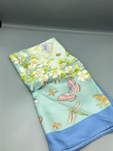 Talbots blue butterfly scarf