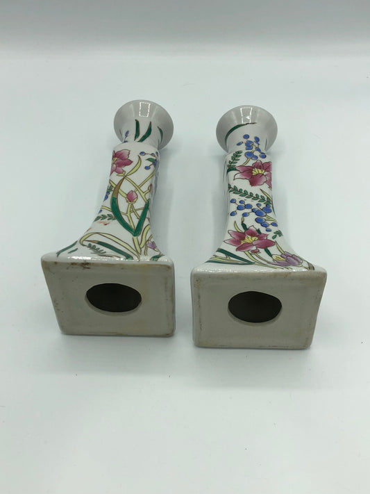 Pair of Ceramic Candlestick Holder