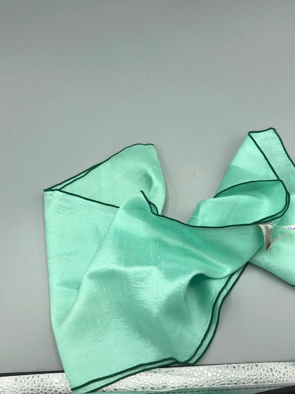 Pale green silk scarf