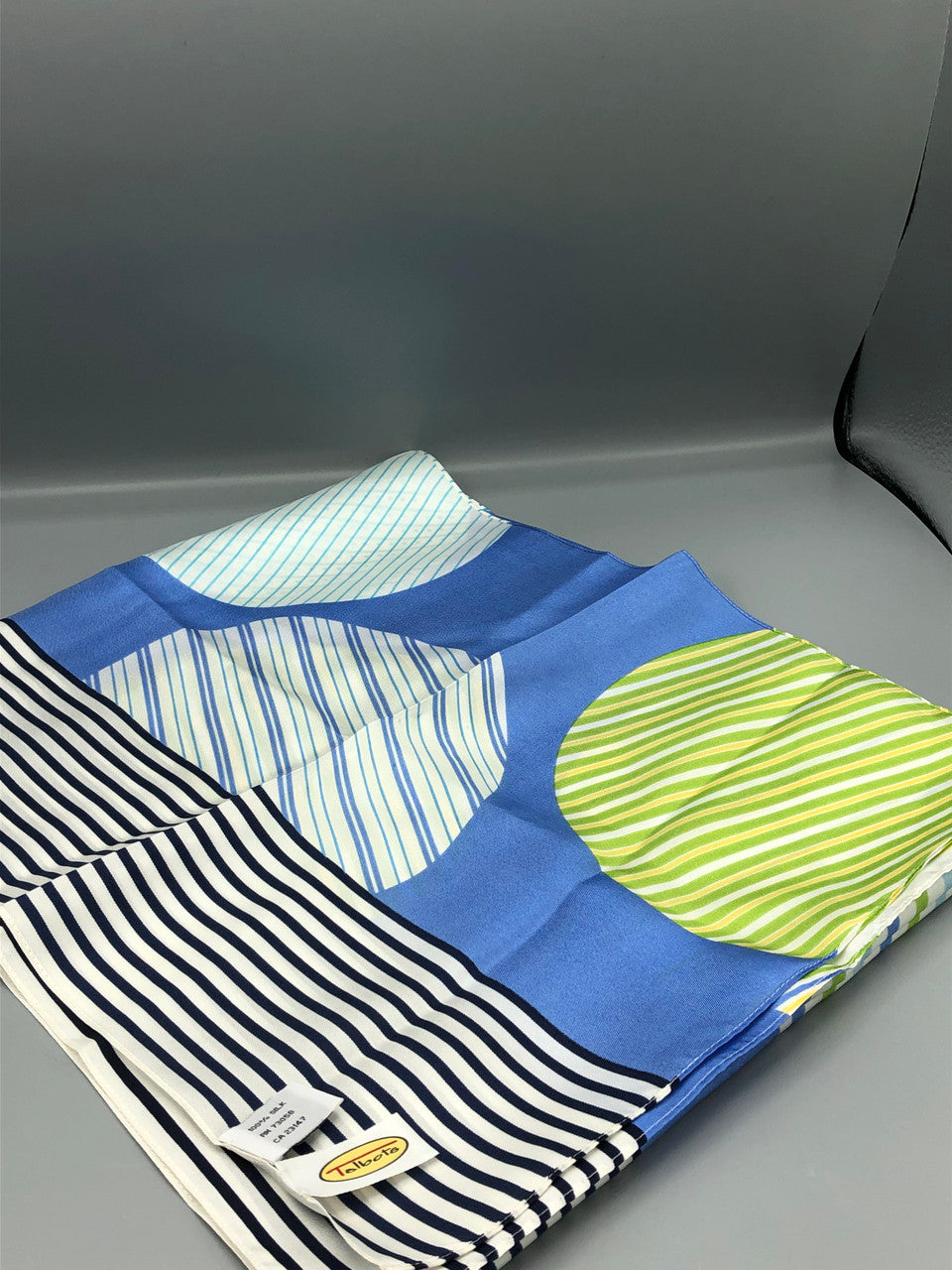 Blue striped Talbots silk scarf