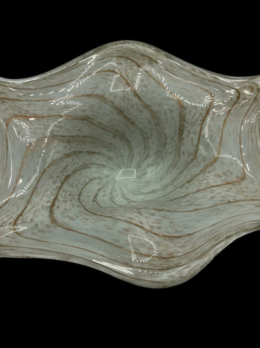 Murano Gold  & White Large Dish