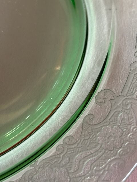 Fostoria Vesper green depression plates