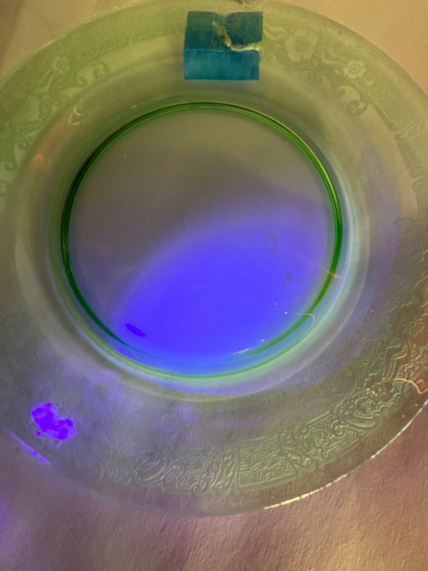 Vintage uranium glass plate