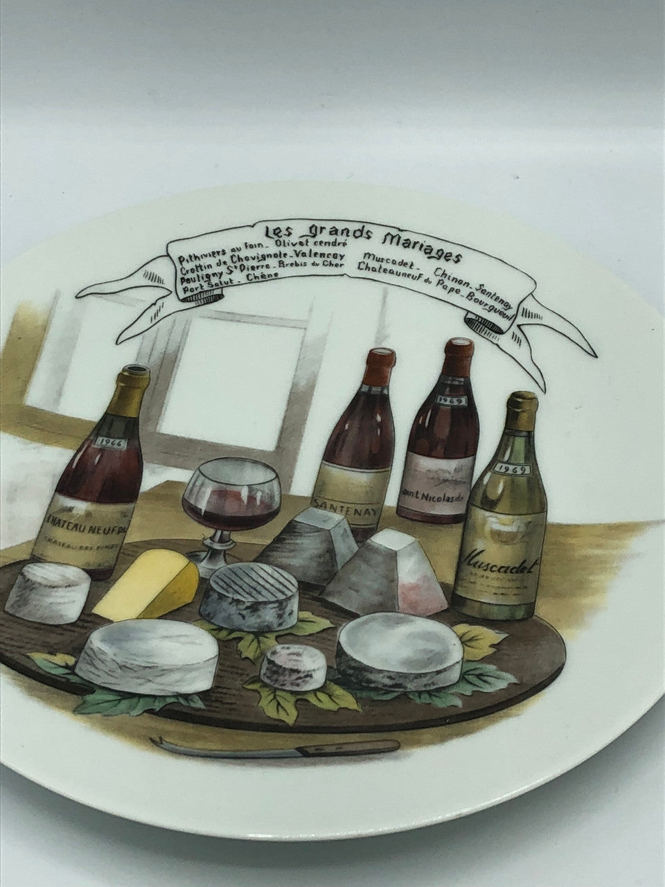 Set of 4 Wine & Cheese Decorative Plates