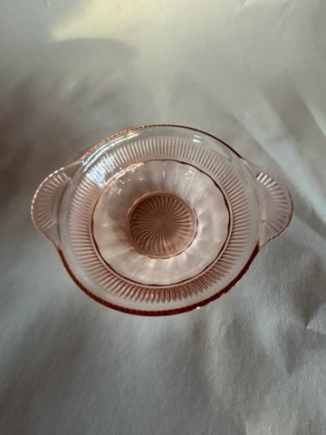 Vintage pink depression Anchor Hocking small glass bowl