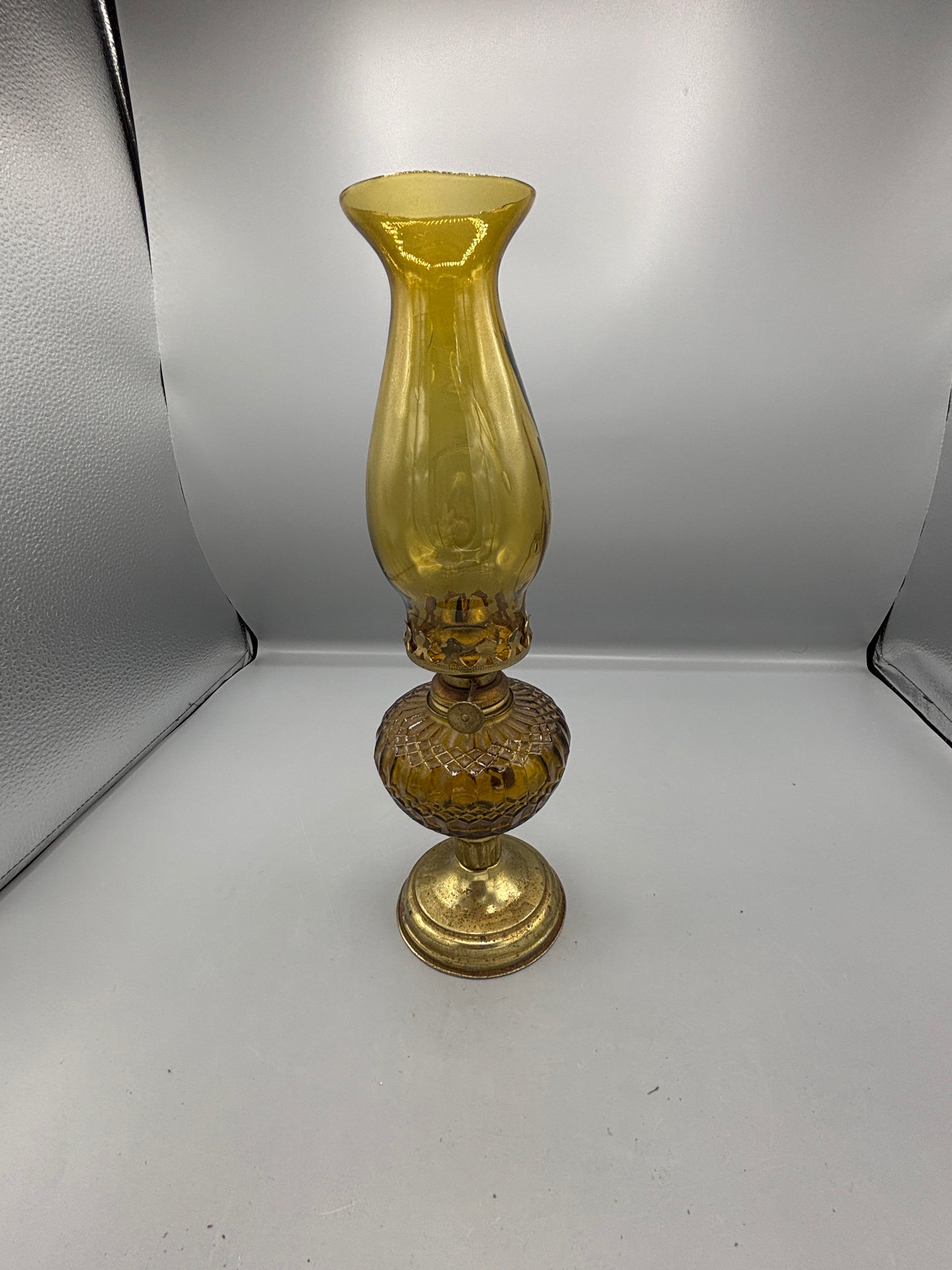 Vintage Fostoria Amber Coin Lamp