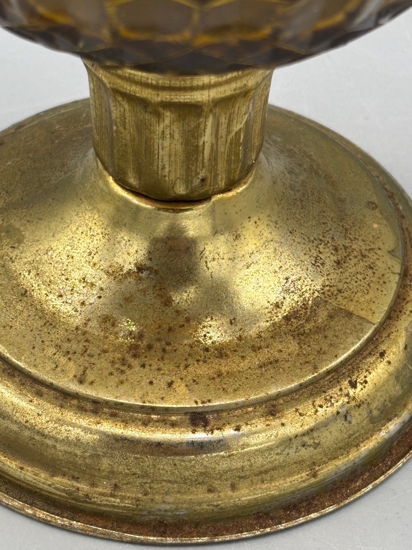Vintage Fostoria Amber Coin Lamp