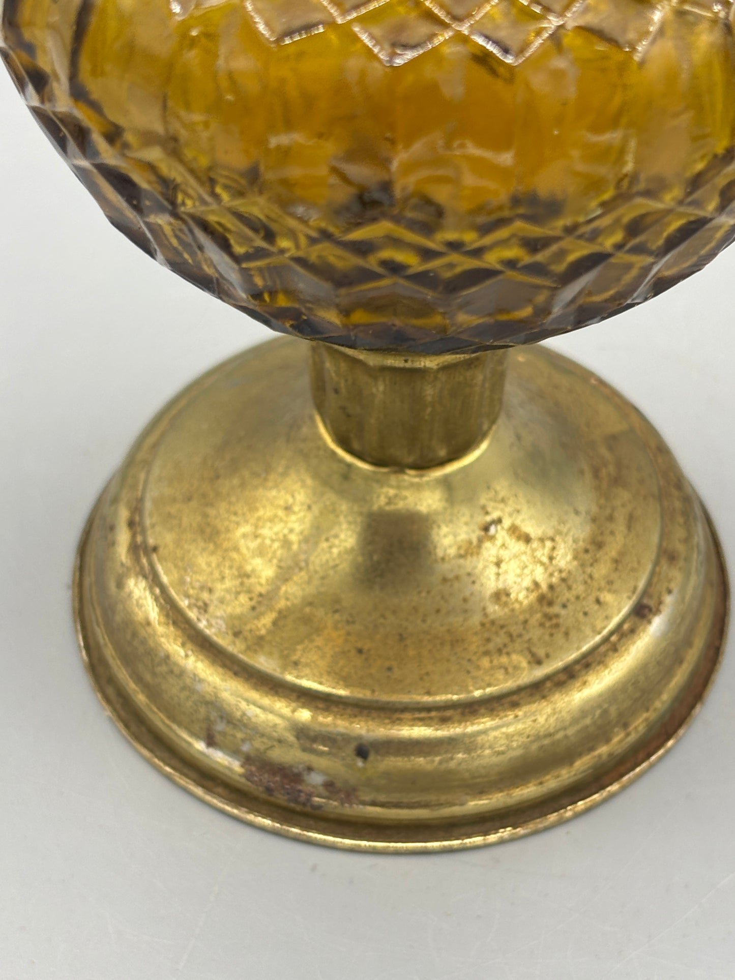 Vintage Fostoria Amber Coin Lamp