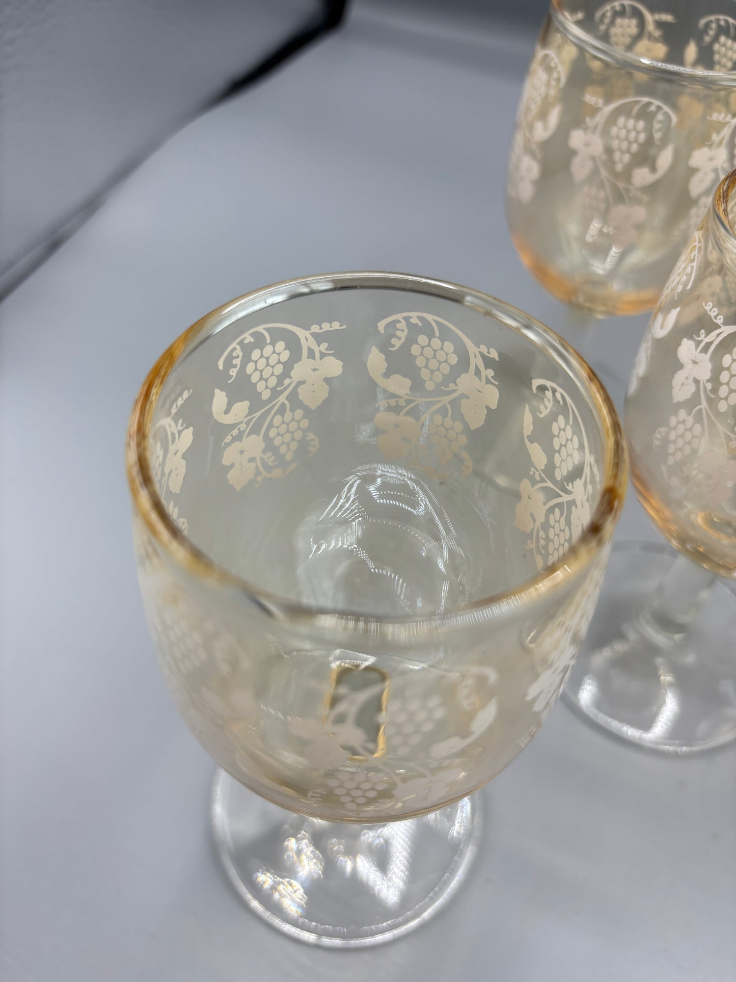 West Virginia glass luster wine glasses set of 6