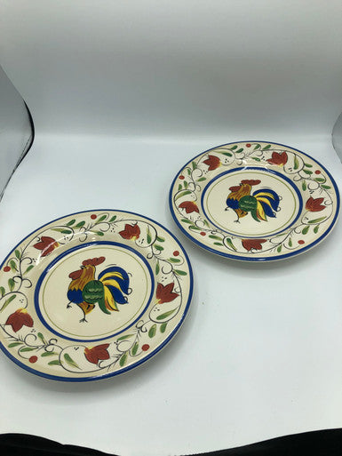 Set 2 tabletop Luna Rooster  Plates