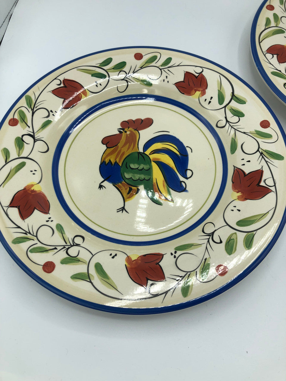 Set 2 tabletop Luna Rooster  Plates