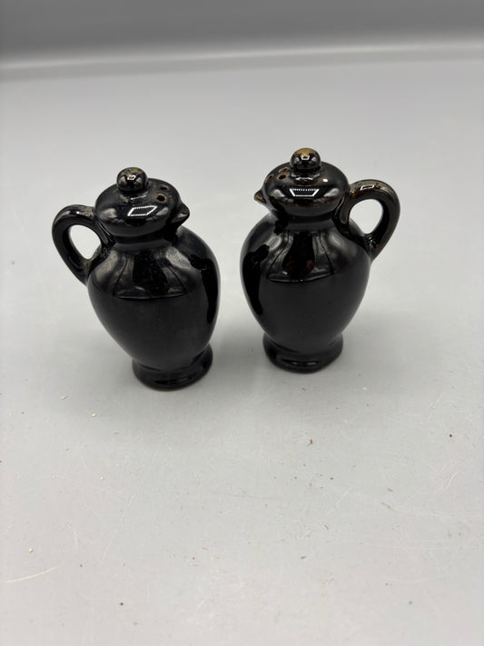 Vintage Black Pitcher salt & pepper