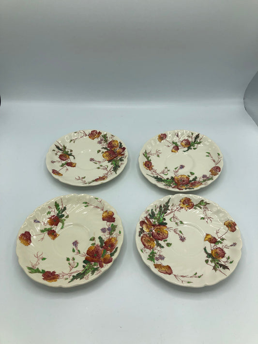 Royal Doulton Sherbourne 4 teacup plates