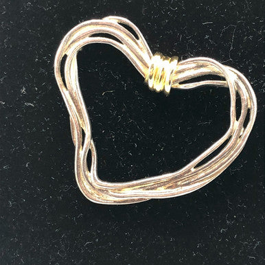 Large wire heart brooch