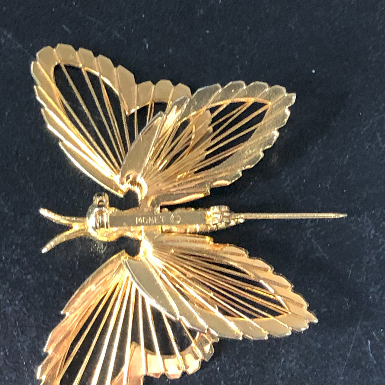 Vintage Monet gold tone butterfly pin