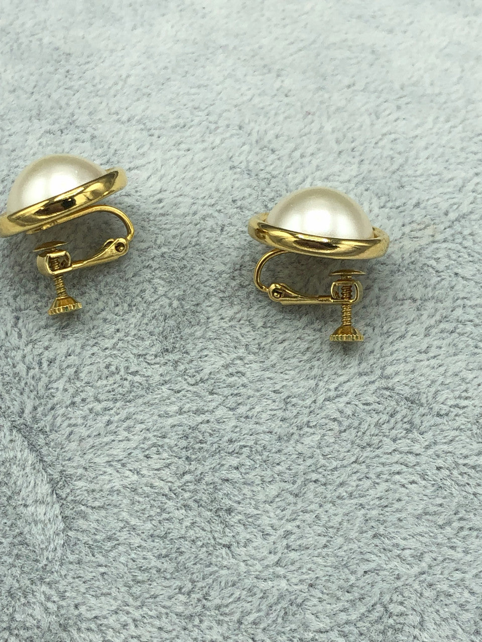 Napier faux pearl screw back earrings