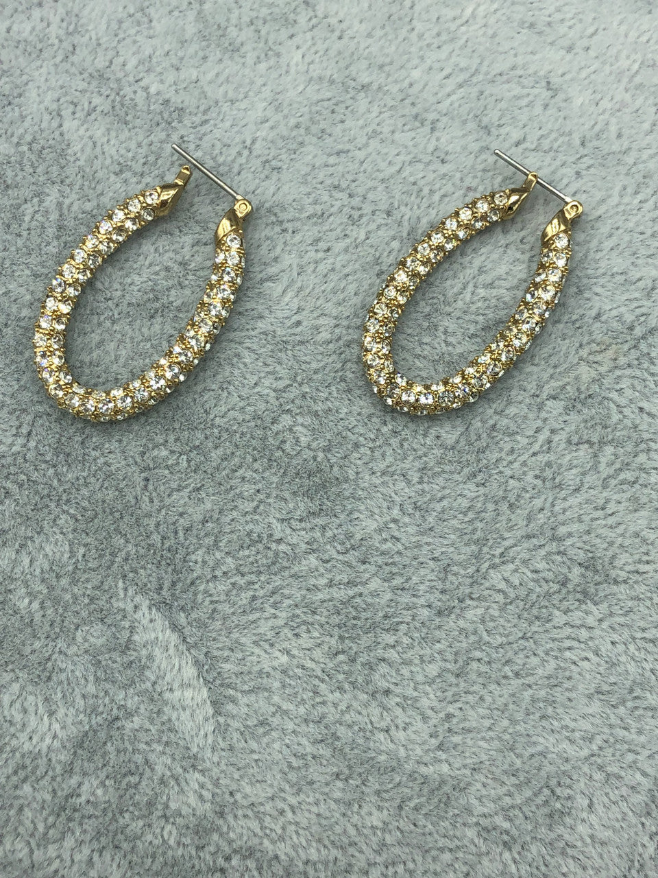 Gold tone crystal pair earrings