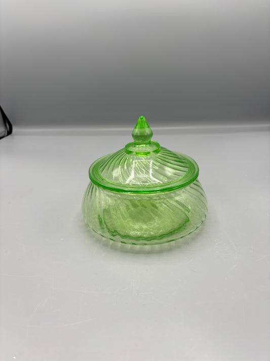 Anchor Hocking Uranium glass candy dish