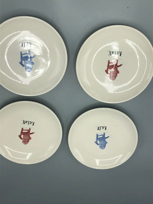 Rae Dunn "Relax" dessert plates