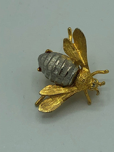 Silver & Gold tone Bee pin