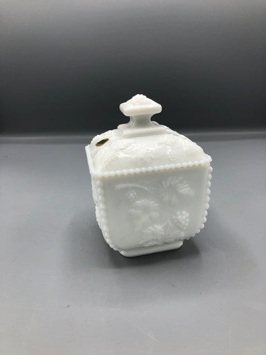 Vintage Westmoreland milk glass square candy compote