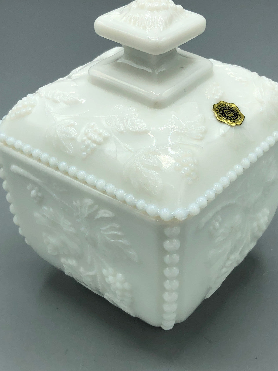 Vintage Westmoreland milk glass square candy compote