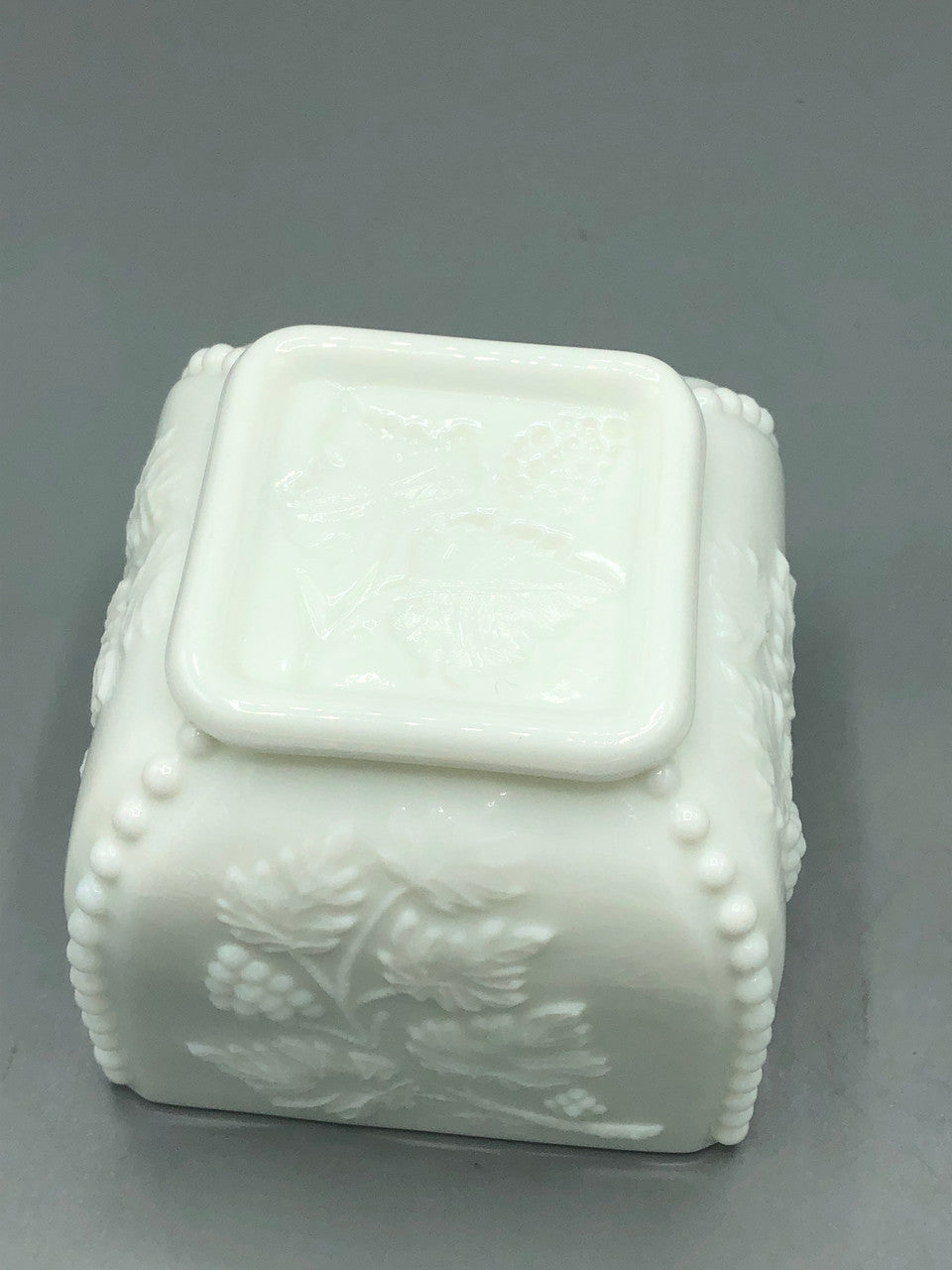 Vintage Westmoreland milk glass square candy compote