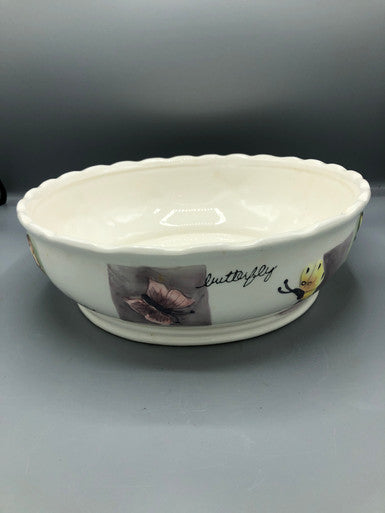 Large ceramic butterfly dish