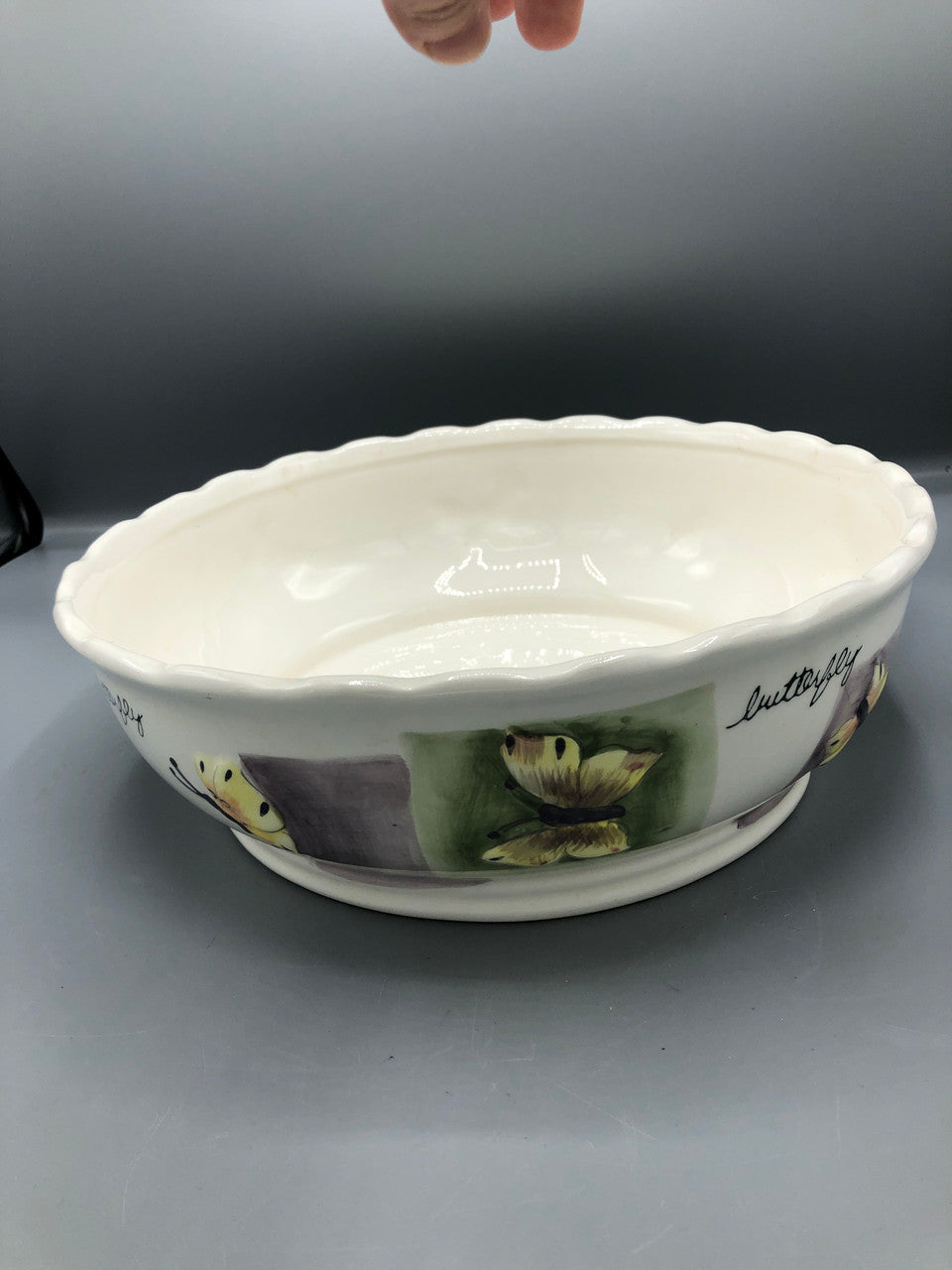 Large ceramic butterfly dish