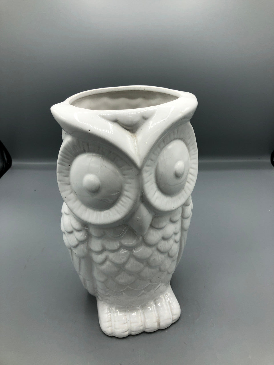 White Owl Vase 11" Tall