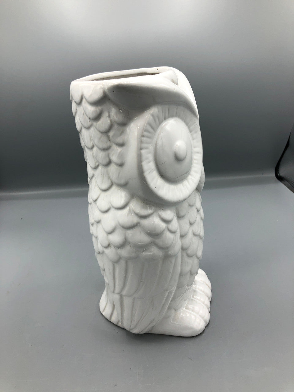 White Owl Vase 11" Tall