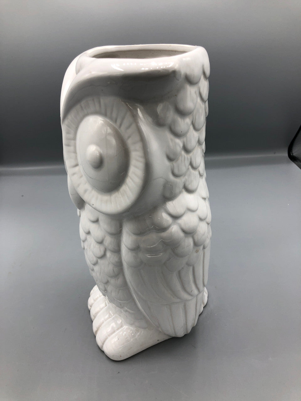 White Owl Vase 11" Tall